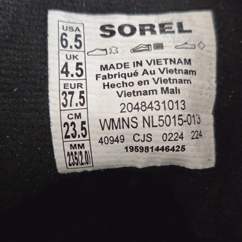 Sorel Women's Caribou X Waterproof Lace-Up Boots Black Leather Size 6.5 - Picture 12 of 12